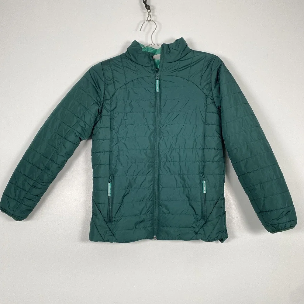 Falls Creek Jacket Girls‎ XL Green Quilted Full Zip Lightweight Insulated Puffer